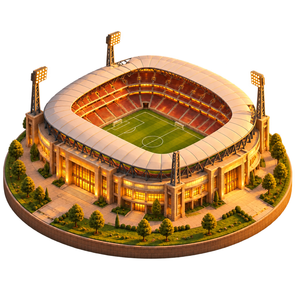Fotbalový stadion TADIO, izometrický render